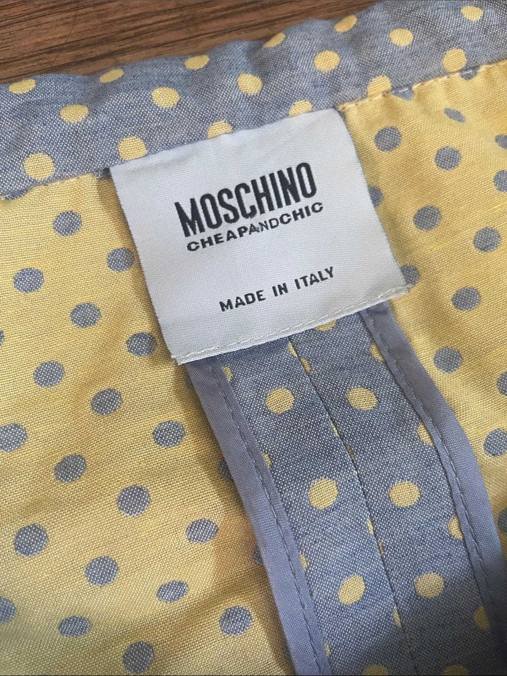 Moschino Cheap & Chic RARE 90s Blue Polka Dot Blazer & Skirt Set - Picture 2 of 12